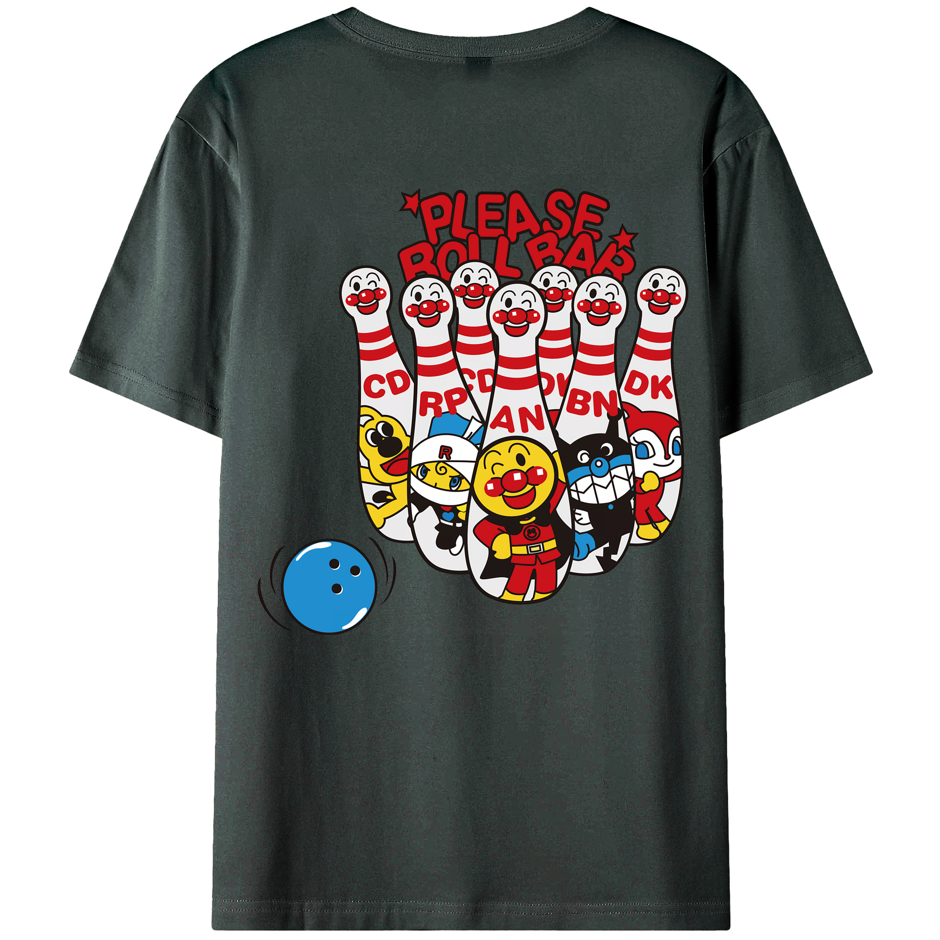 （画像用） アンパンマン Anpanman 綿100％ メンズ半袖Tシャツ（バックプリント） 通気性